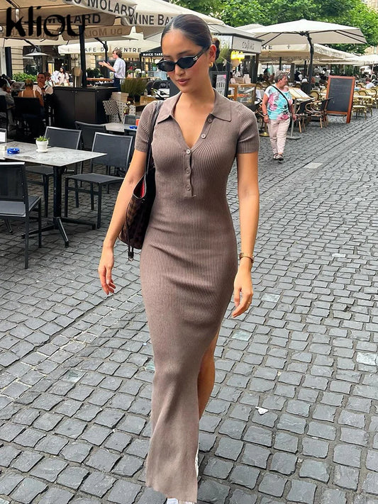 Kliou Elegant Women's Long Dress