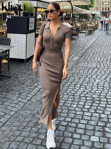 Kliou Elegant Women's Long Dress